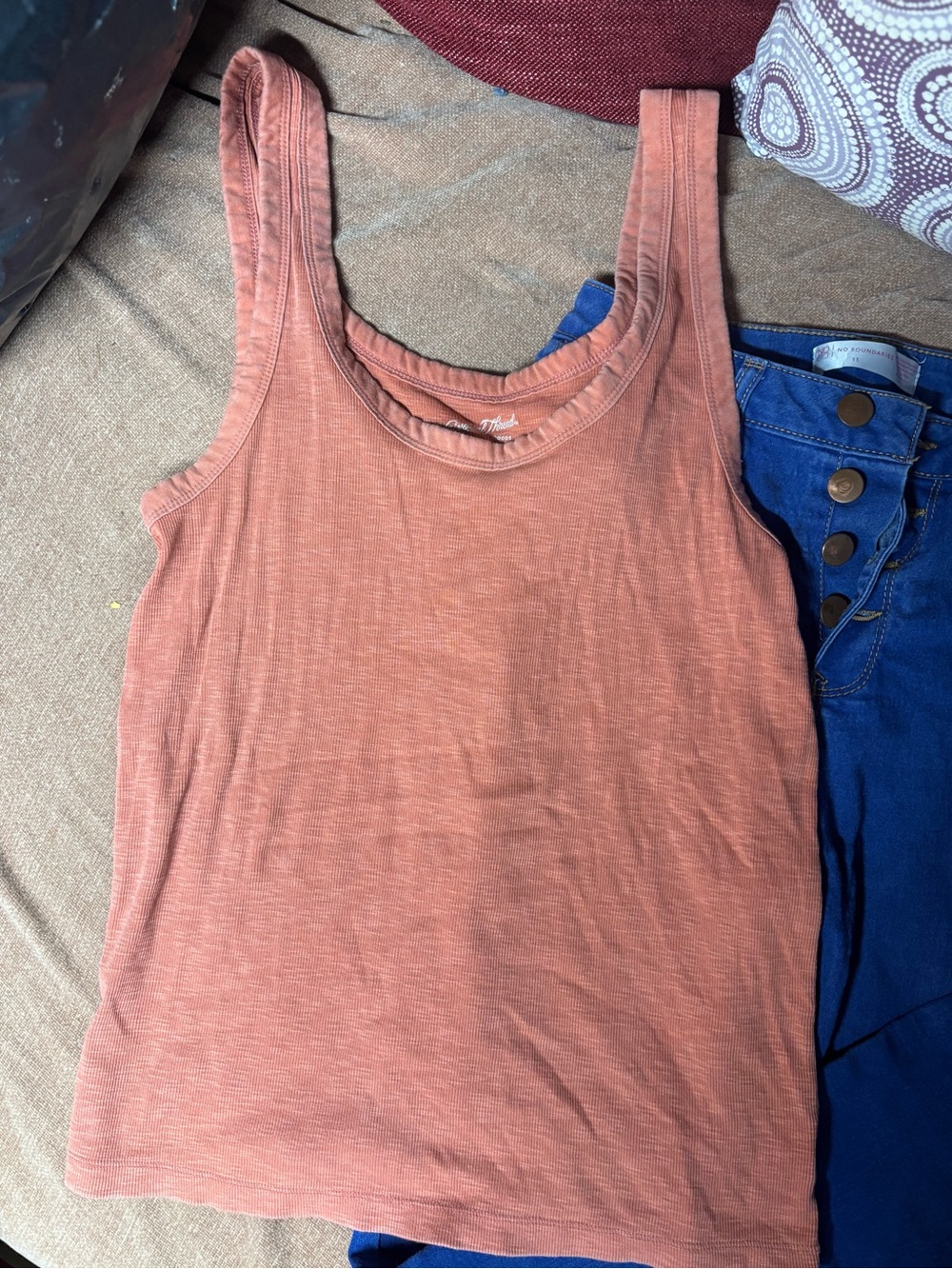Universal Thread Rust-Orange Ribbed Tank - Picture 2 of 6